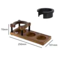Solid wood coffee tamper station portafilter holder multi-functional espresso tool stand base. - With Base Bear
