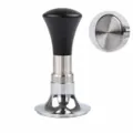 Calibrated coffee tamper with 51mm threaded base, adjustable stainless steel spring press. - 51mm / Black