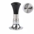 Adjustable Coffee Tamper 53.3mm Threaded Base Stainless Steel Spring Loaded Espresso Press Tool - 53.3mm / Black
