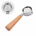 58mm Espresso Portafilter with Wooden Handle E61 Double Ear Coffee Machine Replacement Part - Beech Wood