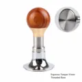 Adjustable coffee tamper 51mm with wood ball handle and stainless steel threaded base. - 51mm / Coffee