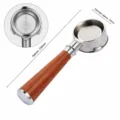 54mm coffee portafilter with wood handle for espresso machine stainless steel basket - Stainless Steel 54mm Triple-Ear Bottomless - Style A Red Sandalwood
