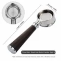 54mm coffee machine portafilter with wood handle, stainless steel espresso replacement part. - Stainless Steel 54mm Triple-Ear Bottomless - Style A Black Sandalwood