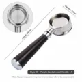 54mm Bottomless Coffee Portafilter for Breville 870/878 Wood Handle Espresso Machine Part - Stainless Steel 54mm Triple-Ear Bottomless - Style A African Blackwood