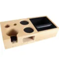 Solid wood coffee tamper station with knock box, multi-functional espresso holder base. - 51mm / Beech Wood