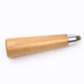 Mango de madera de repuesto para cafetera con collar metálico y extremo de tornillo roscado. - Mango de Haya