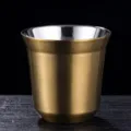 Double wall stainless steel coffee cup espresso thermal insulated metal cup 86ml 160ml - 51-100ML / Gold