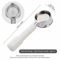 54mm Coffee Machine Portafilter Stainless Steel 3-Ear Handle with White Plastic Grip - Stainless Steel 54mm Triple-Ear Bottomless - Style C2 ABS White