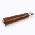 Mango de repuesto de madera para cafetera, diseño de madera maciza y metal para espresso. - Padauk Rojo con Anillo y Hebilla