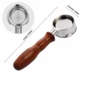 Breville 54mm Bottomless Coffee Portafilter with Solid Wooden Handle Espresso Machine Parts - Stainless Steel 54mm Triple-Ear Bottomless - La Marzocco Style Handle