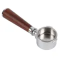 Coffee machine portafilter with wooden handle stainless steel filter basket replacement part - 51mm Alloy Red Dalbergia Handle with End Cap
