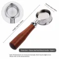 54mm Bottomless Coffee Portafilter Replacement Fits Breville 870 878 Espresso Machine - Stainless Steel 54mm Triple-Ear Bottomless - Style E Classic Red Sandalwood