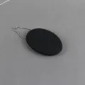 Porte-monnaie en silicone ovale noir porte-clés sac de rangement pour câble d'écouteur - Noir