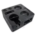 Black multi-functional coffee tamper holder station ABS espresso distribution tool organizer - S / Black