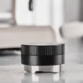 Adjustable gravity coffee distributor and tamper with stainless steel base for espresso. - 51mm / Black