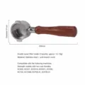 Ersatz 51mm 2-Ohr Kaffeefilterträger mit Holzgriff für DeLonghi Kaffeemaschinen - Legierung Version / 51mm Doppelohr Spezialholz