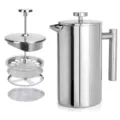 Roestvrijstalen koffiebereider met zuigerstempel en gedetailleerd filtergaas voor franse pers. - 350ml+Filter*1