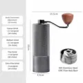 Manual coffee grinder with 420 stainless steel CNC burr, aluminum alloy body and wooden handle. - CNC 5-Star Burr / Gray