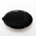 Black oval silicone coin purse, 80x50mm PVC dip-coated portable mini change pouch wallet. - Black