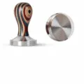Tamper à Café en Acier Inoxydable 51mm Poignée en Bois Coloré Barista Accessoires - Base Filetée en Acier Inoxydable 304 / 51mm / Grain de Bois Naturel