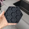 Black hexagonal silicone coaster heat insulation mat flexible non-slip pad for kitchen table. - Small 110mm 47g / Black