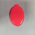 Portafoglio monete ovale in silicone PVC rosa, mini borsetta in gomma 80x50mm per spiccioli. - 8*5*1.5 / Rosa Brillante 812