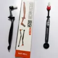 Long handle espresso machine cleaning brush with replaceable head and coffee spoon for daily use. - Box Packaging / Black