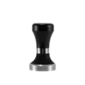 Adjustable coffee tamper for espresso maker, ergonomic black handle with metal base. - 51mm / Black