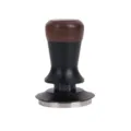 Walnut wood constant force coffee tamper, matte black espresso tamper with scale markings. - 51mm / Walnut Wood Threaded Base