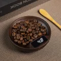 Walnut wood electronic coffee scale digital display tray for coffee beans weighing 1pc - Ebony Wood