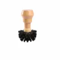 Coffee machine cleaning brush with wooden handle and black bristles for 51mm portafilter basket - 51mm