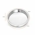Stainless steel 58mm coffee machine blind filter basket detail view showing dimensions. - Blind Filter / 58mm