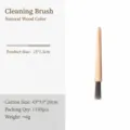 Coffee grinder cleaning brush with soft PBT bristles for daily home and barista coffee powder cleanup - Beech Wood