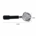 58mm Espresso Coffee Portafilter with Stainless Steel Head and Black Plastic Handle - Angled Ear Black Handle / 58 Size / Black