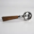 Kaffee-Siebträger aus Edelstahl mit Holzgriff für Espressomaschinen, langlebige 58mm Version. - Einzelner Auslauf / Rotes Sandelholz