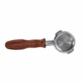 58mm Stainless Steel Espresso Portafilter with Red Acid Branch Wooden Handle SKU - Angled Ear La Marzocco Style Handle