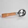58mm Kaffeemaschine Portafilter Edelstahl Filterkorb mit Echtholzgriff Variante - Einzelner Auslauf / Buchenholz