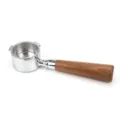 Portafiltro per Caffè con Manico in Legno 51mm Acciaio Inox per Macchina Espresso - Manico a Tre Orecchie / 51mm / Lega & Legno di Rosa