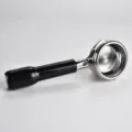Edelstahl Kaffeefilterträger mit schwarzem Griff für Espressomaschine 58mm Ersatzteil - Einzelner Auslauf / Schwarzer Kunststoff