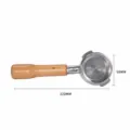 58mm Espresso Portafilter Stainless Steel with Beech Wood Handle C1 Variant Part - Angled Ear C2 Beech Wood Handle