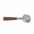 58mm espresso coffee portafilter with red sandalwood wooden handle and stainless steel base. - Angled Ear Rosewood Handle with End Cap