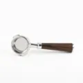 58mm Bottomless Coffee Portafilter with Black Rosewood Handle Stainless Steel Espresso Filter - Angled Ear Black Rosewood Handle with End Cap
