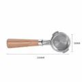 58mm Italian Coffee Portafilter Stainless Steel with Solid Wood Handle Espresso Machine Part - Angled Ear Beech Wood Handle with Ring