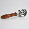 Edelstahl 58mm Espresso Kaffeemaschine Siebträger mit ergonomischem Vollholzgriff. - Doppelter Auslauf / Rotes Sandelholz