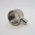 Stainless steel espresso machine portafilter basket detail view replacement part 51mm. - Alloy Version / 51mm Double-Ear Head + Filter Basket