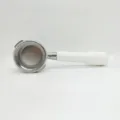 Stainless steel 58mm coffee machine portafilter with white handle for espresso maker main - White Plastic Handle
