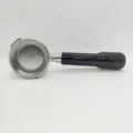 58mm Stainless Steel Espresso Portafilter with Black Handle Coffee Machine Accessory - Black Plastic Handle