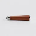 Replacement wooden espresso machine handle with metal ring, durable coffee portafilter part. - Red Rosewood with Iron Ring