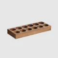 Walnut wood 12-hole coffee bean test tube display base organizer storage wooden display rack - 12-Hole Walnut Wood Base (Without Glass Tubes)