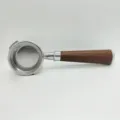 Edelstahl Espressomaschine Portafilter mit Holzgriff Ersatzteil für Kaffeemaschine - Roter Dalbergienholzgriff mit Schnalle